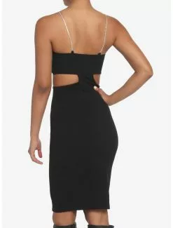 Black Cutout Rhinestone Strap Bodycon Dress -Hoodies And Sweaters Shop 19541838 av2