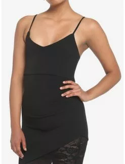 Black Asymmetrical Lace Bodycon Dress