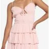 Blush Smocked Tiered Dress -Hoodies And Sweaters Shop 19622304 hi