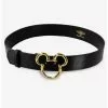 BUCKLEDOWN Disney Mickey Mouse Mickey Ears Gold Cast Buckle Belt
