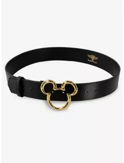 BUCKLEDOWN Disney Mickey Mouse Mickey Ears Gold Cast Buckle Belt