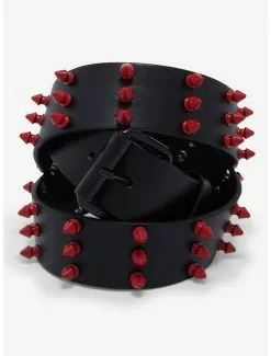 Black & Red Spike Belt
