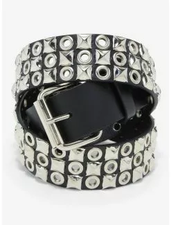 Black Pyramid Grommet Belt