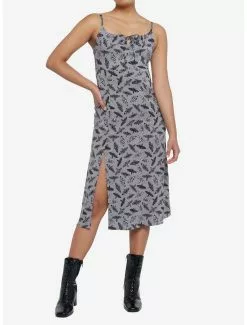 COSMICAURA Moths Allover Print Midi Dress