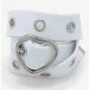 White Heart Grommet Belt