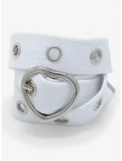 White Heart Grommet Belt