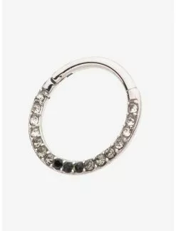 Steel Black & Hematite Stone Hinged Clicker -Hoodies And Sweaters Shop 19883007 av1