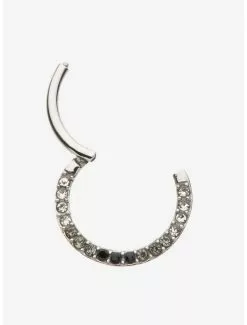 Steel Black & Hematite Stone Hinged Clicker -Hoodies And Sweaters Shop 19883007 av2