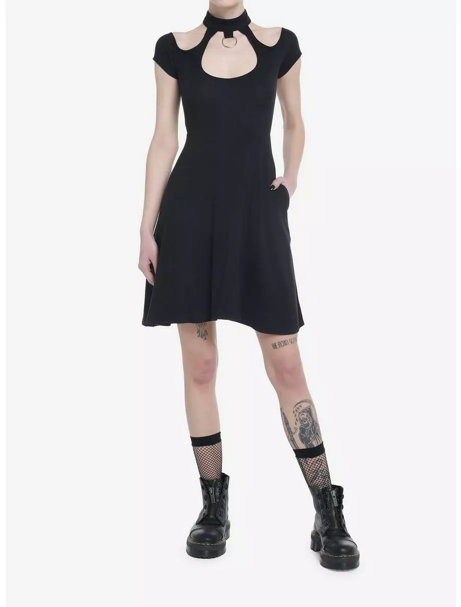 SOCIALCOLLISION Social Collision Black Choker O-Ring Dress 4 SOCIALCOLLISION Social Collision Black Choker O-Ring Dress - Image 2