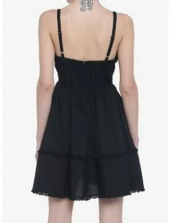 THORN&FABLE Black Grommet Tape Sweetheart Dress -Hoodies And Sweaters Shop 19943895 av2