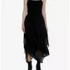 THORN&FABLE Thorn & Fable Black Lace-Up Hanky Hem Dress