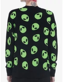 SOCIALCOLLISION Green Alien Girls Oversized Cardigan -Hoodies And Sweaters Shop 19947123 av2
