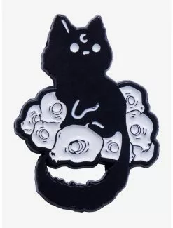 Cat & Skulls Enamel Pin