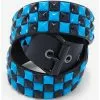 Three Row Black & Blue Pyramid Stud Belt -Hoodies And Sweaters Shop 20033763 hi