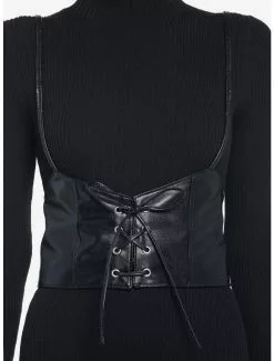 Black Lace-Up Underbust Harness