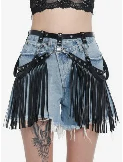 Black Western Side Fringe Belt