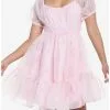 SWEETSOCIETY Sweet Society Pink Organza Tiered Dress 2 SWEETSOCIETY Sweet Society Pink Organza Tiered Dress -Hoodies And Sweaters Shop 20035592 hi