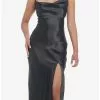 Black Satin Midi Slip Dress -Hoodies And Sweaters Shop 20085714 hi