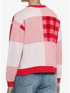 Strawberry Shortcake Gingham Patchwork Girls Cardigan 7 Strawberry Shortcake Gingham Patchwork Girls Cardigan -Hoodies And Sweaters Shop 20105791 av2