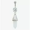 14G Steel Crystal Gem Navel Barbell