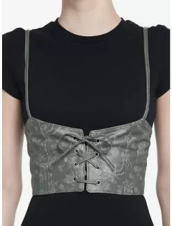 Green Skeleton Fairy Underbust Corset