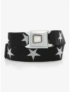 Buckle-Down Black & White Stars Seat Belt Belt