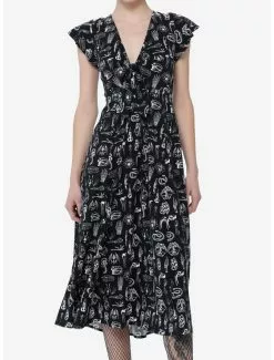 SOCIALCOLLISION Social Collision Animal Anatomy Tie-Front Midi Dress