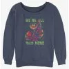 Disney Alice In Wonderland Cheshire We're All Mad Girls Slouchy Sweatshirt