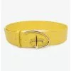 BUCKLEDOWN Disney Signature D Logo Gold Buckle Yellow Vegan Leather Belt -Hoodies And Sweaters Shop 20212404 hi