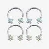 Steel Silver Mushroom Flower Circular Barbell 4 Pack -Hoodies And Sweaters Shop 20233006 hi