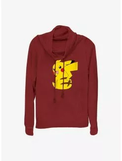 Pokemon Cheeky Pikachu Cowl Neck Long-Sleeve Top