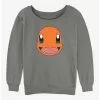 Pokemon Charmander Face Girls Slouchy Sweatshirt -Hoodies And Sweaters Shop 20297290 hi