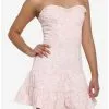 Pink Floral Tiered Strapless Dress 1 Pink Floral Tiered Strapless Dress -Hoodies And Sweaters Shop 20308689 hi