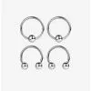 18G Steel Silver Captive Hoop & Circular Barbell 4 Pack -Hoodies And Sweaters Shop 20421621 hi