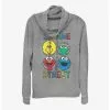 Sesame Street Sesame Faces Cowl Neck Long-Sleeve Top -Hoodies And Sweaters Shop 20736102 hi
