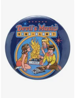 Devil's Music 3 Inch Button By Steven Rhodes